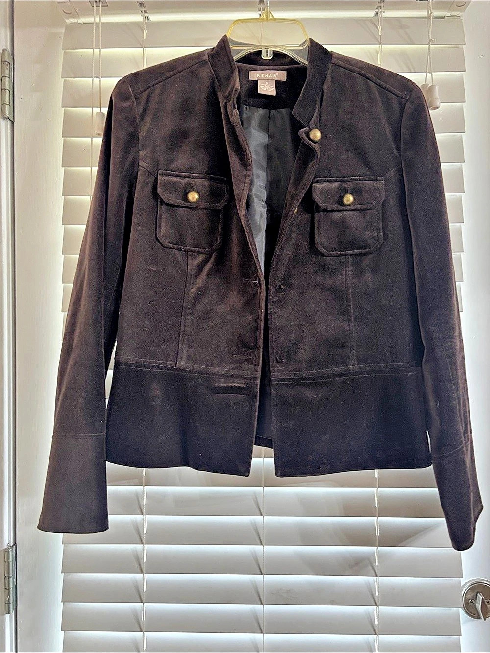 Kenar Dark Brown Velvet-Texture Jacket size 8